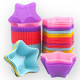 Bộ 10 khuôn silicon 3 lớp làm bánh, rau câu, bánh bông lan, bánh da lợn hình ngôi sao 5 cánh – Mã số 1155
