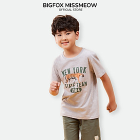 Bộ bé trai cộc tay BIGFOX - MISS MEOW size đại mùa hè vải cotton phong cách Âu Mỹ in hổ New York 1984 size 3 - 11 tuổi 11 - 40kg QATE