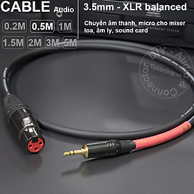 Mua Dây 3.5 ra canon cái balanced chuyển âm thanh micro cho Mixer Sound card Loa DIY 0.2 đến 5 mét - Balanced audio cable from 3.5mm to XLR or vice versa