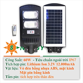 Mua Đèn Đường Led Năng Lượng Mặt Trời Cảm Biến Chuyển Động Siêu Gọn Nhẹ 60W