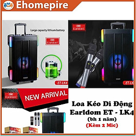 Loa Kéo Di Động Earldom ET-LK4  Kèm 2 Mic Không Dây Hàng Chính Hãng