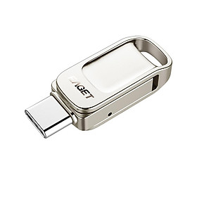 Ổ đĩa flash kim loại kim loại tốc độ cao USB 3.0 Type-C cho điện thoại thông minh EAGET CU32-Màu Bạc-Size