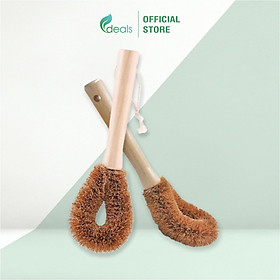 Mua Bàn Chải Rửa Xoong Nồi Xơ Dừa Tự Nhiên ECODEALS - Cán gỗ chống mốc  Xơ dừa an toàn bề mặt mọi loại nồi