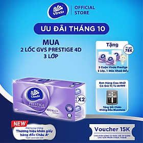 Giấy vệ sinh cao cấp Vinda Prestige 4D 3 lớp (8 Cuộn)