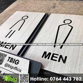 Bảng Toiet Men - Women cắt laser 2 lớp bằng gỗ