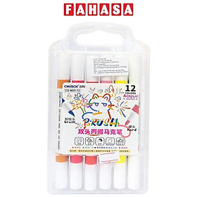 Hộp 12 bút lông màu acrylic marker - chosch cs-m05-12