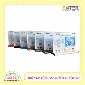 Kệ mica 2 mặt Enter E34 LR 210x150mm đế nhôm A5 ngang