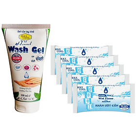 1 tubes Gel rửa tay khô Max Cool tặng 5 khăn ướt cồn
