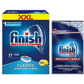 Viên rửa bát finish 77 viên + muối rửa bát finish 1,5kg dùng cho máy rửa chén bát