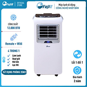 Máy lạnh di động 12.000 BTU FujiE, điều hòa di động mini thông minh điều khiển qua App không cần lắp đặt - Hàng chính hãng - MPAC12B (CÁNH ĐẢO)