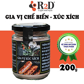 Gia Vị Xúc Xích hũ 200g chính hãng R2D dùng làm nguyên liệu chế biến xúc xích ngon đúng chất