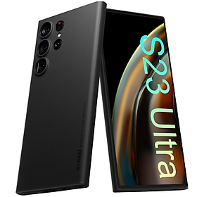 Ốp lưng nhám chống sốc siêu mỏng 0.3mm cho Samsung Galaxy S23 Ultra hiệu Memumi có gờ bảo vệ camera - Hàng nhập khẩu - Màu Đen