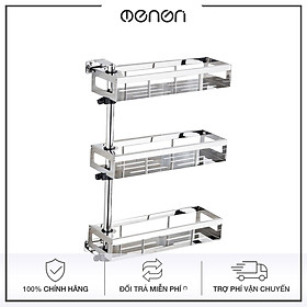 Giá Kệ INOX SUS304 Thiết Kế 3 Tầng Xoay 180 Độ lắp đặt Dán Tường hoặc Khoan - OENON