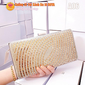 Ví đi tiệc Nữ - Bóp Cầm Tay Đính Đá Ví Cầm Tay Nữ 120A06 Clutch Dự Tiệc ROYA A06 Đẹp Sang Trọng Thời Trang Cao Cấp FULLBOX