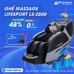 Ghế massage toàn thân Cao Cấp con lăn di chuyển Lifesport LS-2800 Plus, dòng ghế điều khiển bằng giọng nói, bảng điều khiển tiếng Việt, đa dạng các bài massage từng vùng riêng biệt