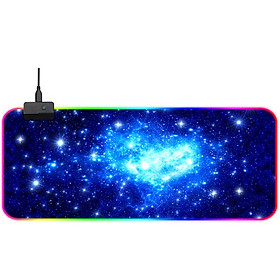 Ling charm RGB magic color mouse pad large game esports office non-slip mouse pad colorful luminous mouse pad computer desk mat 800*300*4MM