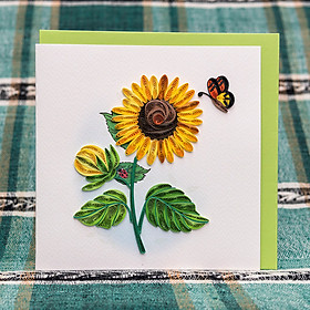 Thiệp Giấy Xoắn Hoa - Hoa Hướng Dương - CNF1502