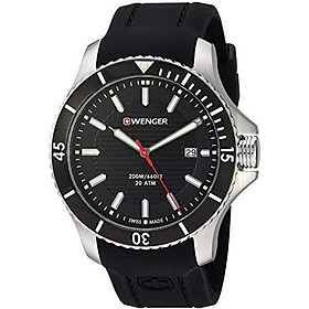 Wenger Men's 0641.102 Sea Force 3H Analog Display Swiss Quartz Black Watch