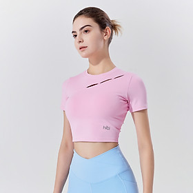 Áo Croptop Tập Yoga Gym Hibi Sports Cr826, Kiểu Phối Chéo , Kèm Mút Ngực - Hồng - S