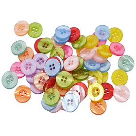 100pcs Multicolor 4 hole Round Resin buttons Sewing  Decorative