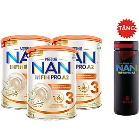 Combo 3 Lon Sữa Bột Nestlé NAN INFINIPRO A2 3 Cho Trẻ Từ 2-6 Tuổi Hộp 800g