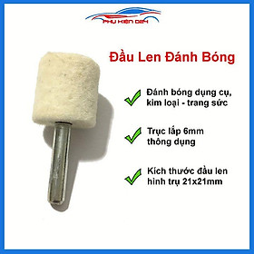 Đầu len đánh bóng kim loại hình trụ 21x21mm chân 6mm