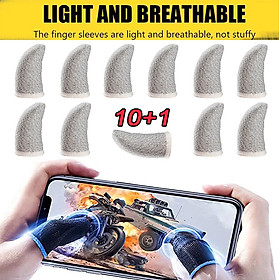 Mua Bao tay chơi game ff siêu nhạy Xám Viền Trắng Găng tay Mobile cảm ứng chống mồ hôi chống trượt - Bộ 10 ngón tặng 1