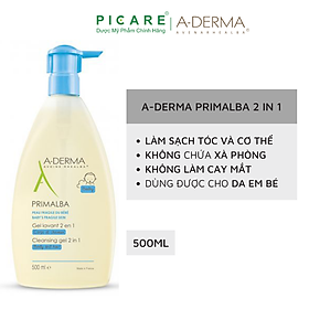 Gel Làm Sạch Tóc Và Toàn Thân Dịu Nhẹ Cho Bé A-Derma Primalba Cleansing (500ml)