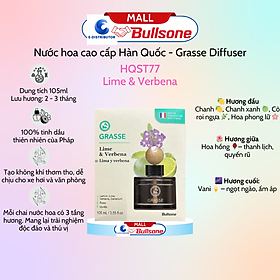 Nước Hoa Ô Tô Cao Cấp Bullsone Grasse Diffuser Lime & Verbena (Chanh và Chi cỏ roi ngựa) - Hàng Chính Hãng