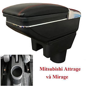 Hộp tỳ tay ô tô Mitsubishi Attrage và Mirage: Mầu Đen
