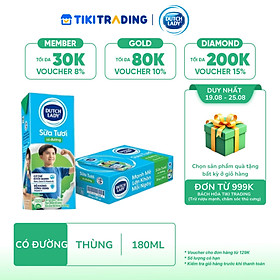 Thùng 48 Hộp Sữa Tươi Tiệt Trùng Dutch Lady Cô Gái Hà Lan Có Đường (48X180ml)