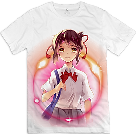 Áo Thun Unisex Mirako Your Name 01-Mitsuha - Trắng
