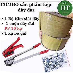 Kìm Siết Dây Đai Nhựa Kèm Dây và Bọ Sắt Kẹp Đai