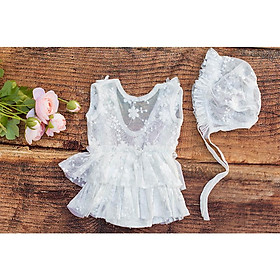 2 Máy Tính Sơ Sinh Phụ Kiện Chụp Ảnh Bộ Cho Bé Bộ Trang Phục Chấm Ren Nón Cho Bé Đạo Cụ Chụp Ảnh Cô Gái Romper Áo Liền Quần Hãng Quần Áo Chụp Ảnh