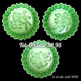 Mua Bộ 3 khuôn ép xôi  bánh in  khuôn trung thu hình tròn Phúc Lộc Thọ - Mã số 1612