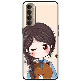 Ốp lưng dành cho Oppo Reno 4 Pro mẫu Nàng Ôm Gấu