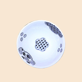 Chén gốm trắng họa tiết mây 12*6 - White ceramic bowl with cloud pattern
