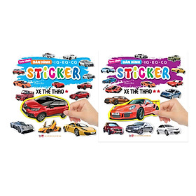 Combo 2 cuốn bé tìm hiểu các loại xe thể thao - sách sticker thế giới xe - Phát triển IQ - EQ - CQ