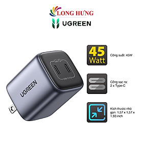 Cốc sạc Ugreen Nexode Mini 2Type-C 45W GaN/PD/PPS CD294 90572 - Hàng chính hãng