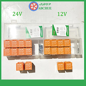 Hộp 10 Rơ Le Điều Hòa Ô Tô 5 Chân 12V 100A hoặc 24V 100A Màu Cam