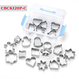 Khuôn Bánh Quy Cookies Bộ 20 Khuôn Nhấn Dụng Cụ Làm Bánh Cookie Cutter Inox nhiều mẫu - CBCKI20P