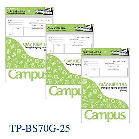 Giấy kiểm tra cấp 2 / Tập kiểm tra kẻ ngang B5 Campus TP-BS70G-25/30