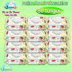 Combo 12 Gói Khăn giấy ướt cho trẻ sơ sinh HUGGIES không mùi, gói 64 tờ