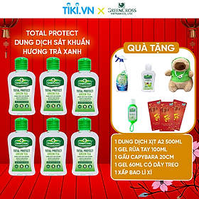 [Combo 6 TẶNG 5] 6 Chai Nước rửa tay Green Cross TOTAL PROTECT kháng khuẩn, diệt vi khuẩn100ml