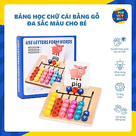 Bảng học chữ cái bằng gỗ, đa sắc màu an toàn cho trẻ - Epod