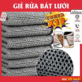 Mua Combo 10 Giẻ Lau Bếp Dây Kim Loại Lau Bồn Rửa Chén Cọ Rửa Xoong Nồi Chén Bát  Tấm Cọ Rửa Đa Năng Không Mài Mòn