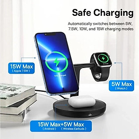 Đế Sạc Không Dây Từ Tính Thông Minh Baseus Swan 3-in-1 Wireless Magnetic Charging Bracket 20W Universal version - Hàng chính hãng