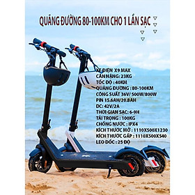 Xe scooter điện X9- MAX đi 100km cho 1 lần sạc Xe điện gấp gọn đa năng cho người lớn