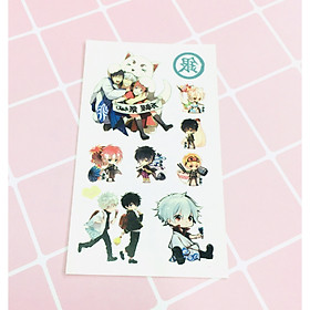 Set 5 Bảng hình xăm Gintama Sticker Tattoo