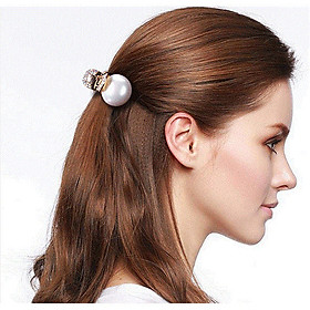 Kẹp tóc ngọc trai - kẹp tóc sau - kẹp tóc đỉnh - Mẫu 1 hạt kẹp sai kích thước 2,5cm